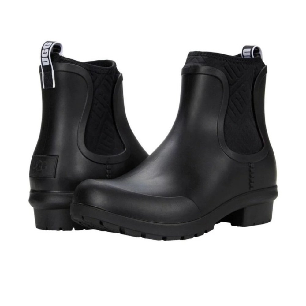 UGG Chevonne Ankle Rain Boots Waterproof  black Womens Size 7
